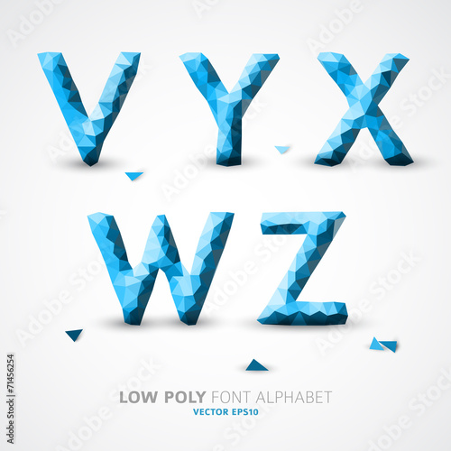 Vector low poly alphabet font