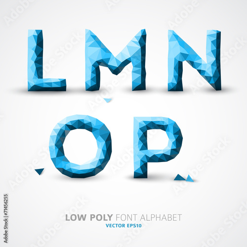 Vector low poly alphabet font