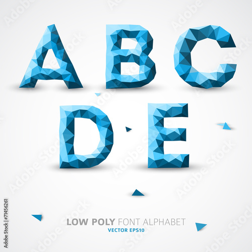 Vector low poly alphabet font