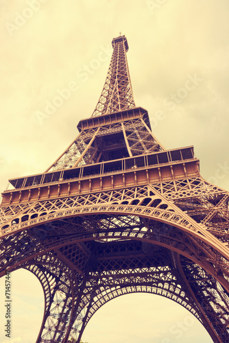 Eiffel Tower in Paris. Split color toning effect © Vitaliy
