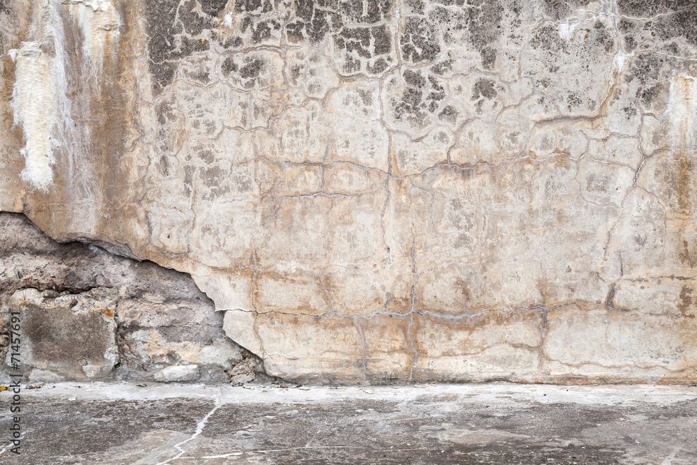 Old concrete wall with cracks, interior background texture Old concrete wall with cracks, interior background texture