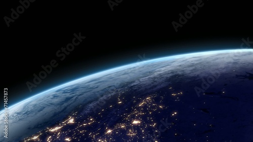 rotating Earth with night lights,seamless loop