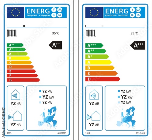 Low-temperature heat pumps new energy rating graph label