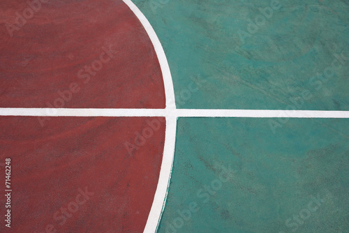 part of a basketball court close up