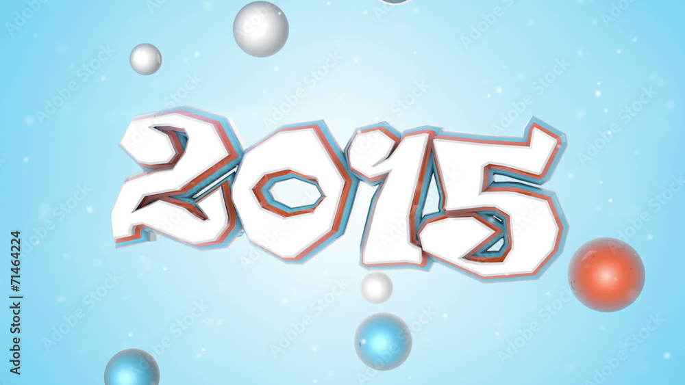 celebration 2015 new year 3D sign loopable celebration 2015 new year 3D sign loopable