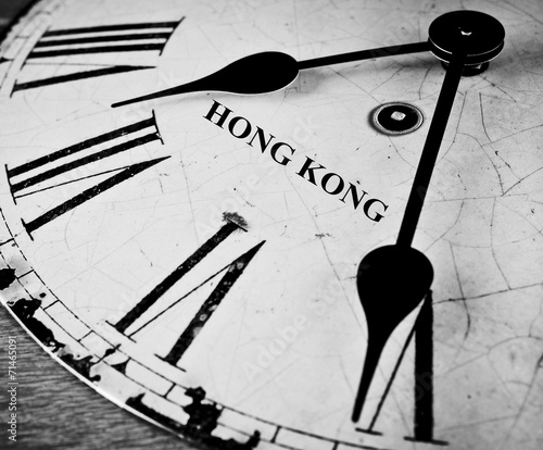 Hong Kong black and white clock face