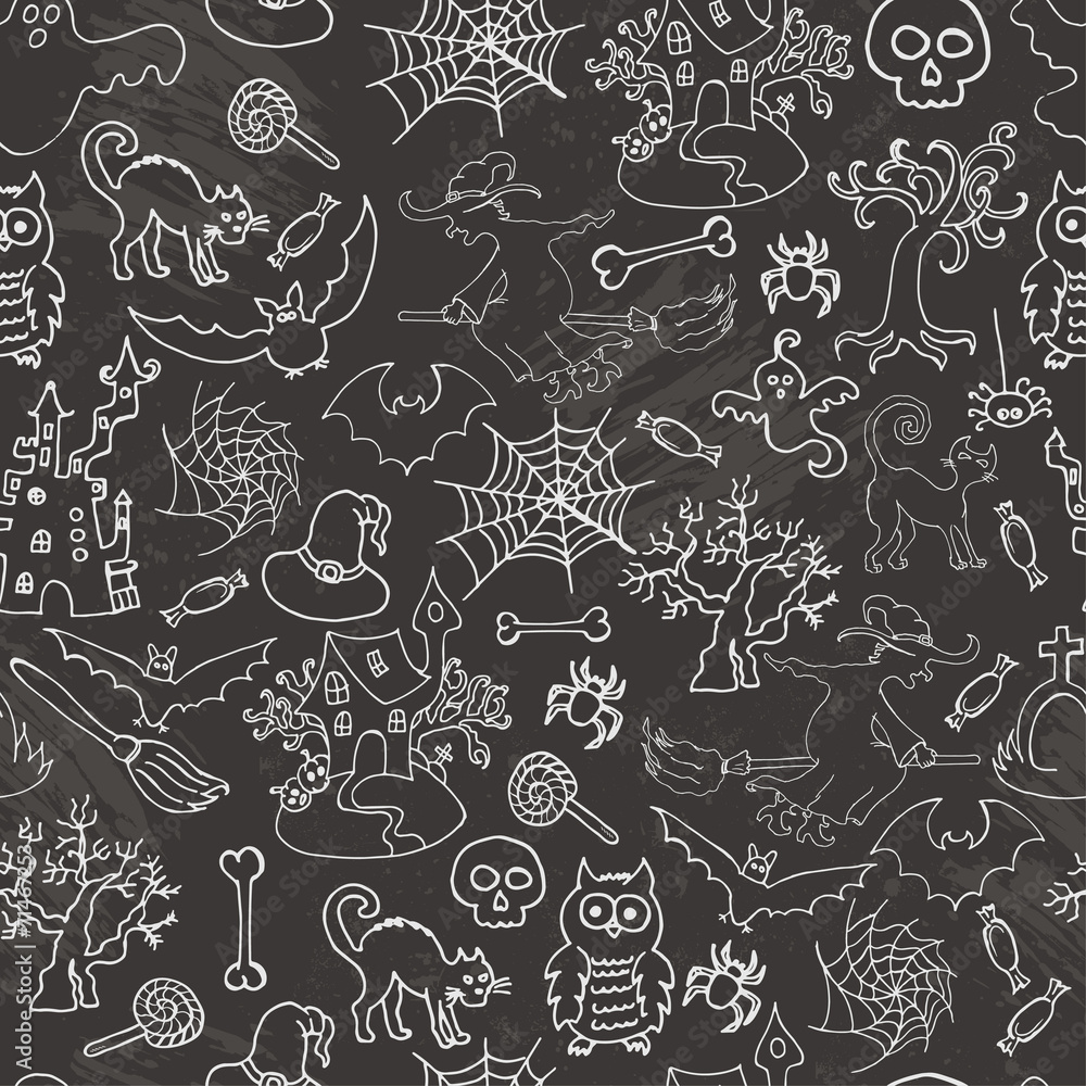 Halloween seamless pattern sketch doodle Halloween seamless pattern sketch doodle