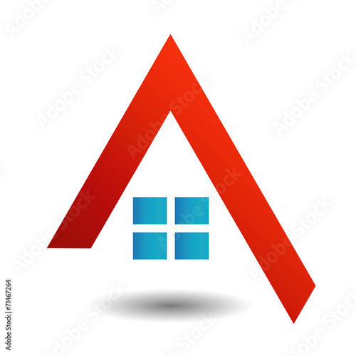 Logo showing growing real estate market in two colors