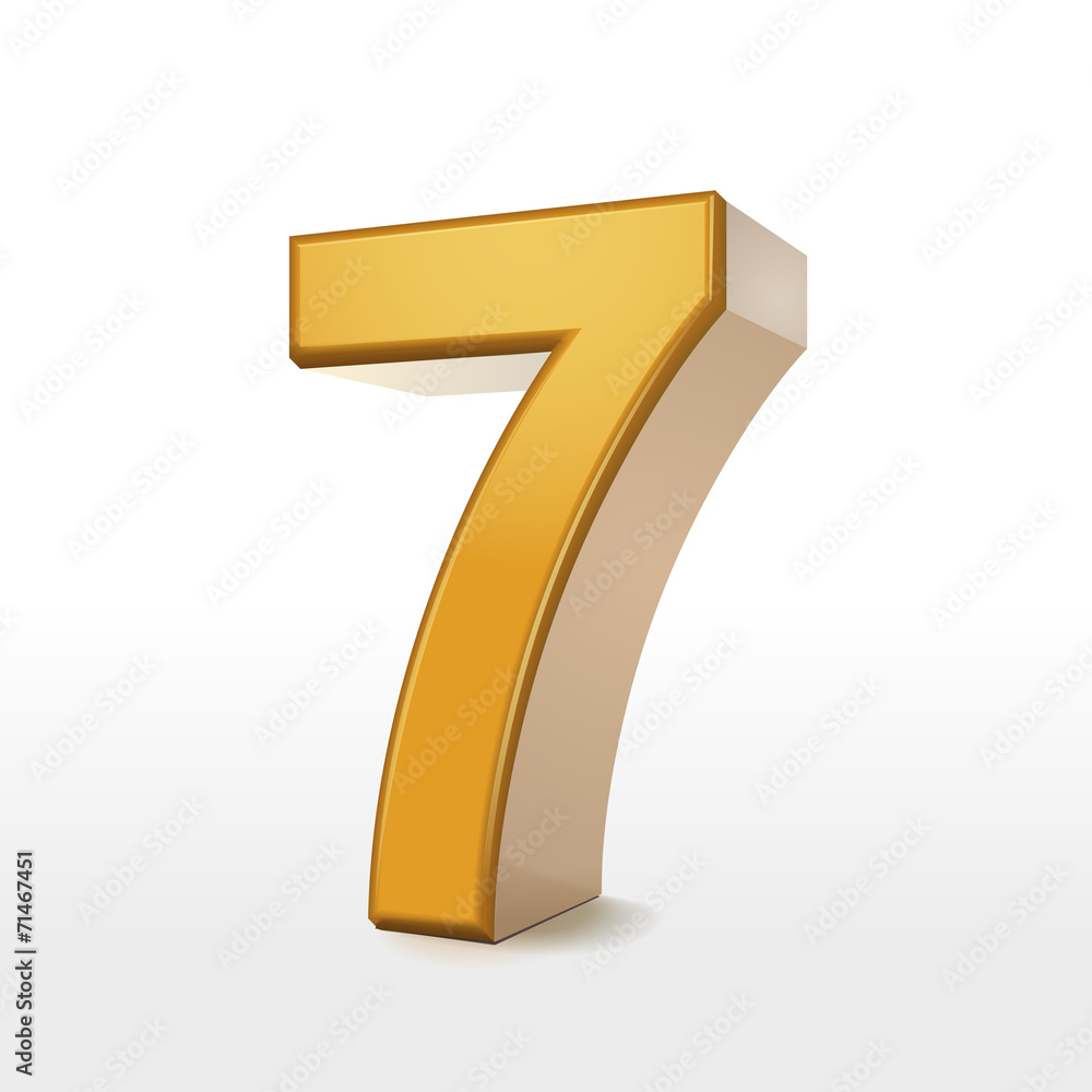 golden 3d number 7 golden 3d number 7