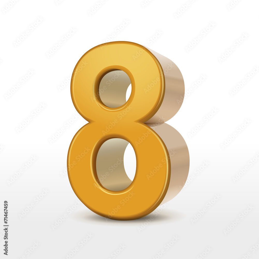 golden 3d number 8 golden 3d number 8