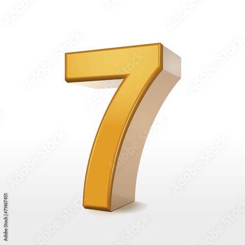 golden 3d number 7