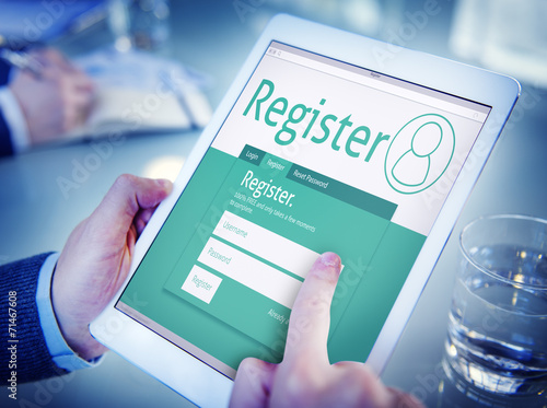 Fotografie Man Having an Online Registration