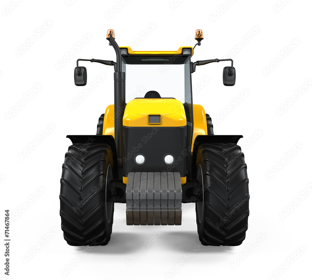 Obraz premium Yellow Tractor Isolated