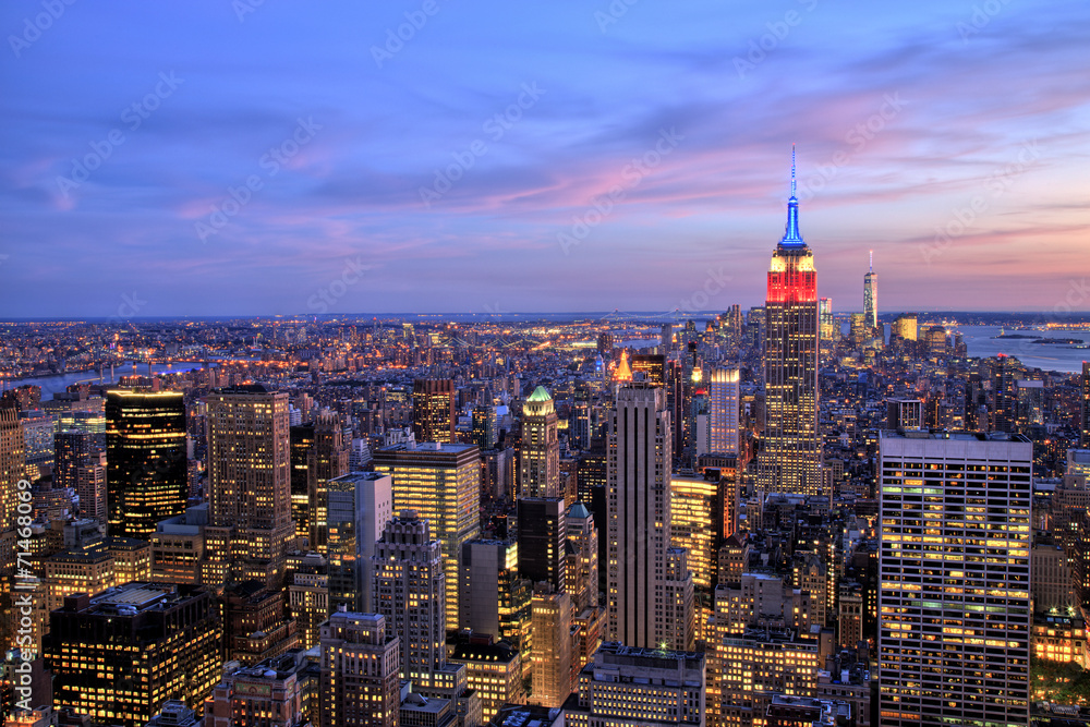 New York City Midtown with Empire State Building at Dusk