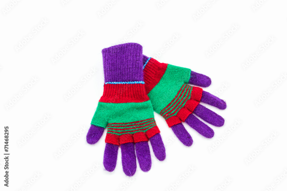 Colorful woolen glove. Colorful woolen glove.