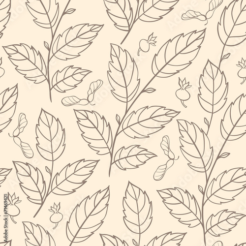 Seamless pattern with elm branches © artspace