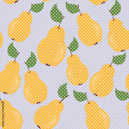 Vector seamless pattern with pears