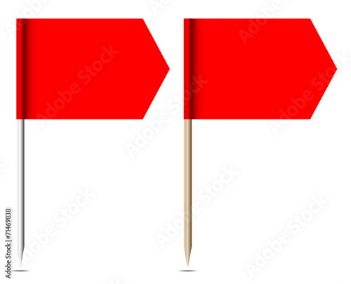 Two Red Flags Metal Wood