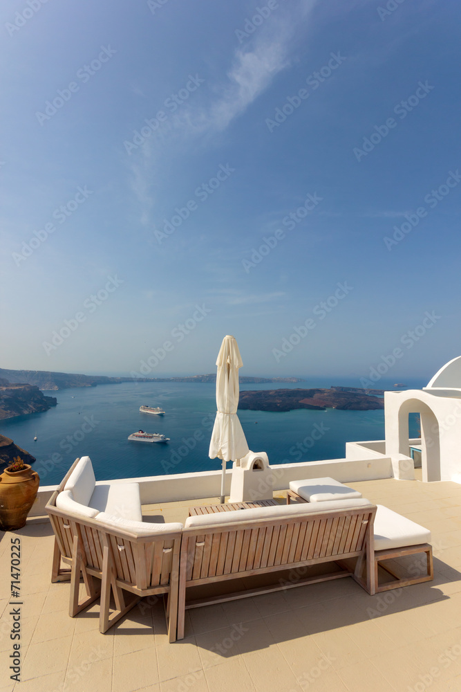 Fototapeta premium View on Oia in Santorini