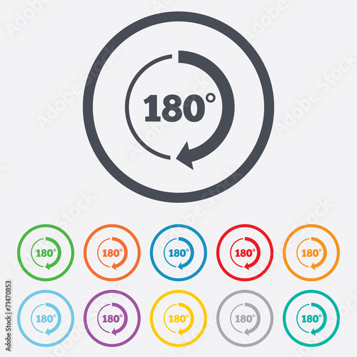 Angle 180 degrees sign icon. Geometry math symbol