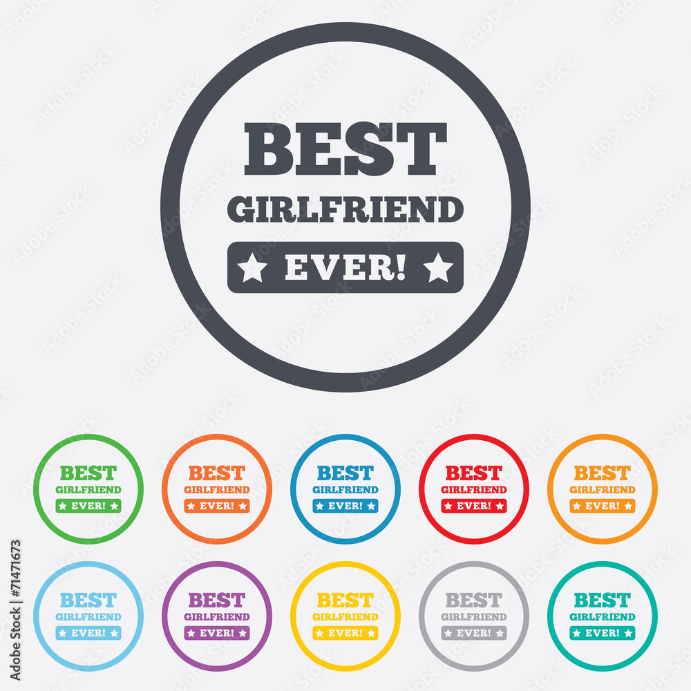 Best girlfriend ever sign icon. Award symbol. Best girlfriend ever sign icon. Award symbol.