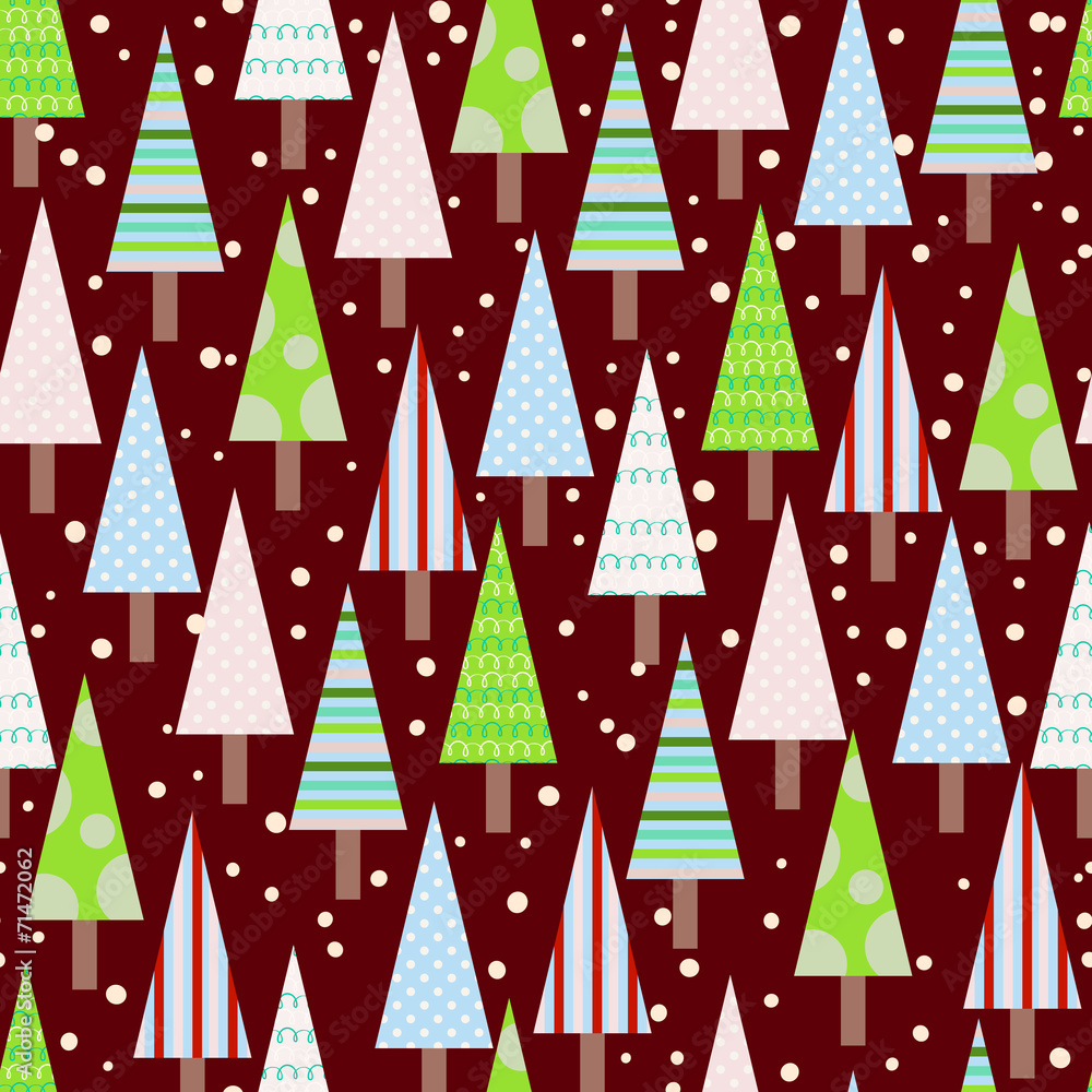 Fototapeta premium Winter fairytale forest - vector seamless pattern