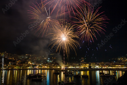 Firework on August the 15th in Parga Greece © Netfalls