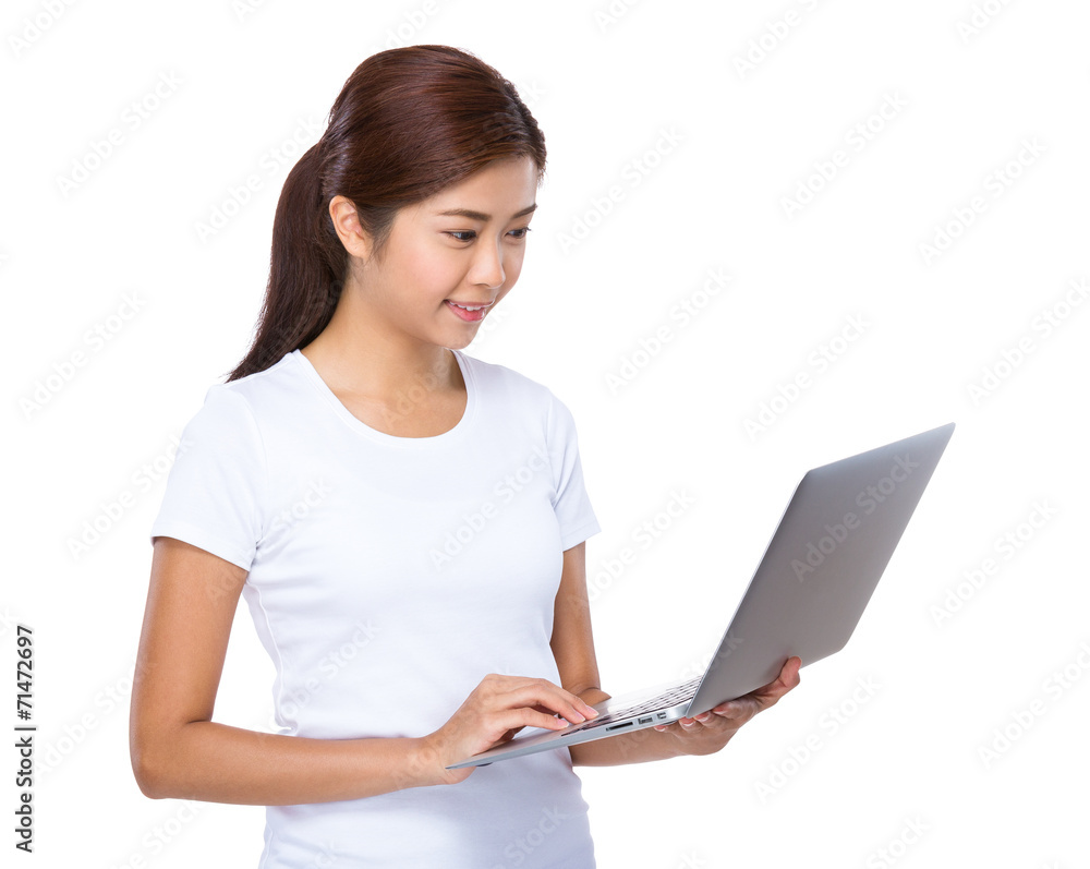 Woman use of laptop