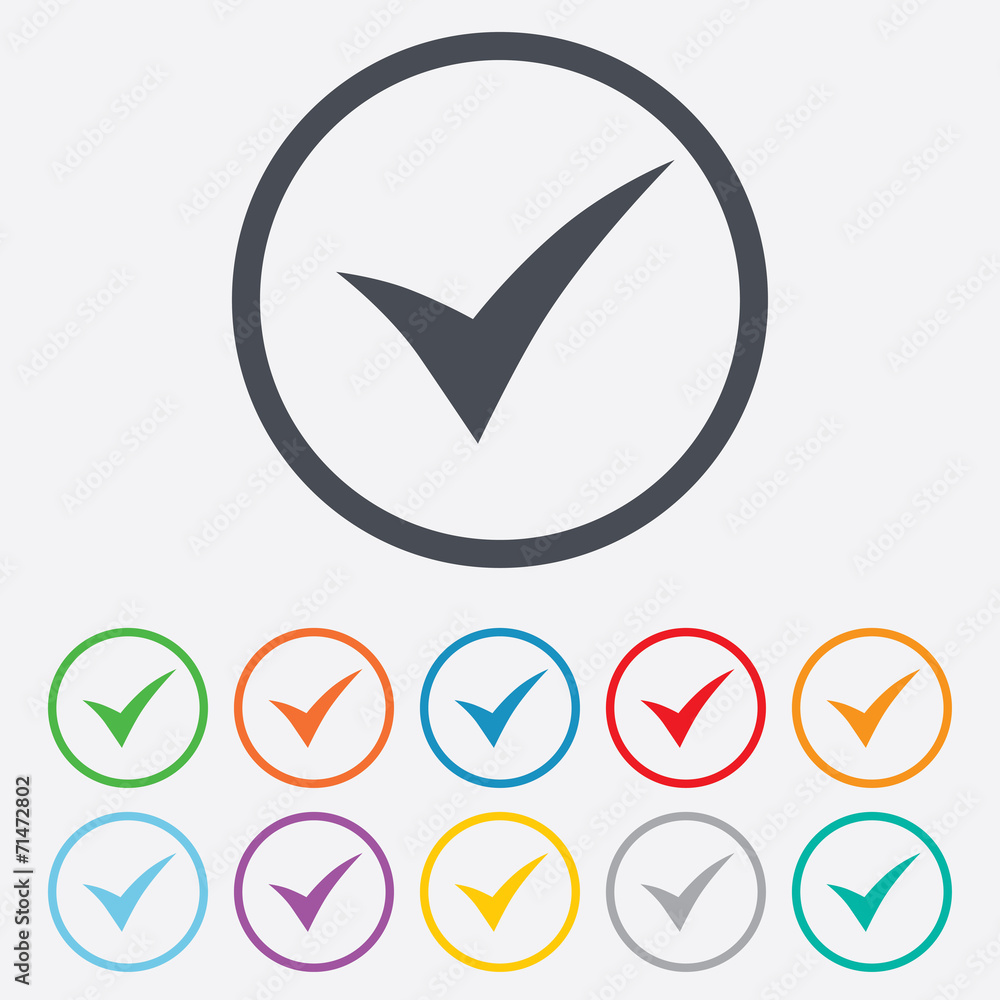 Check sign icon. Yes symbol. Check sign icon. Yes symbol.