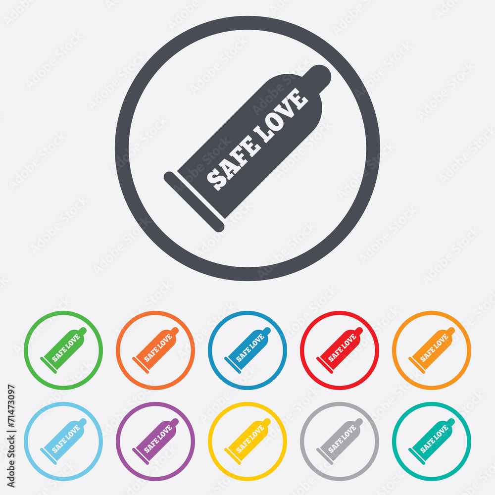 Condom safe sex sign icon. Barrier contraceptive Condom safe sex sign icon. Barrier contraceptive