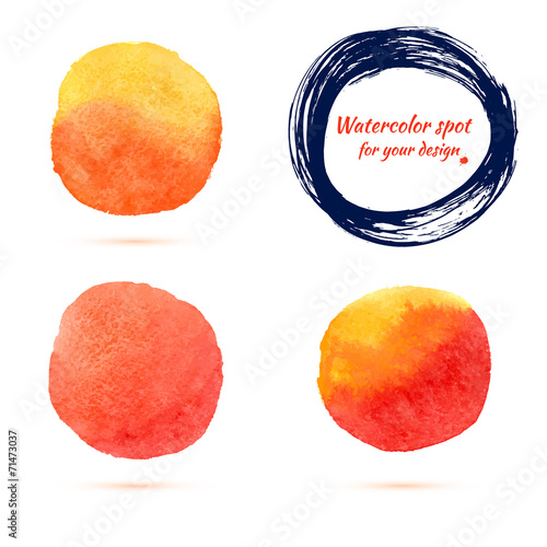 Wallpaper Mural Watercolor brush strokes and circle splashes. Torontodigital.ca