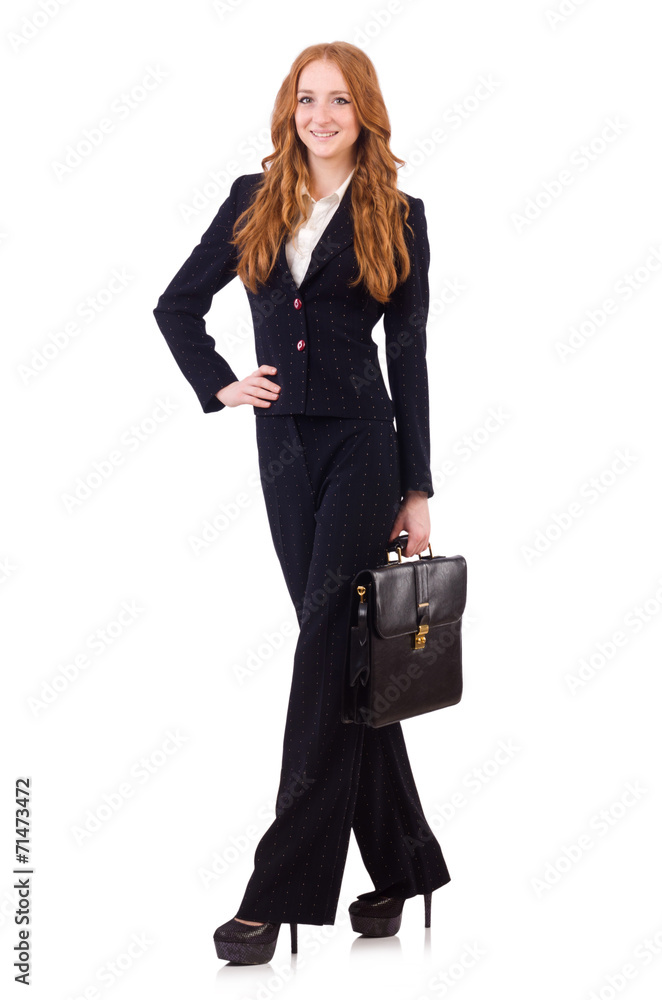 Woman businesswoman in business concept isolated on white Woman businesswoman in business concept isolated on white