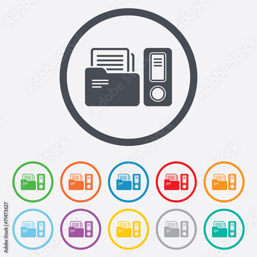 Document folder sign. Accounting binder symbol.