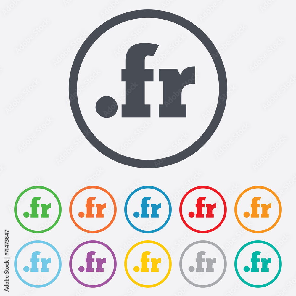 Domain FR sign icon. Top-level internet domain Domain FR sign icon. Top-level internet domain