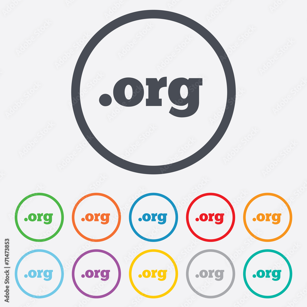 Domain ORG sign icon. Top-level internet domain Domain ORG sign icon. Top-level internet domain