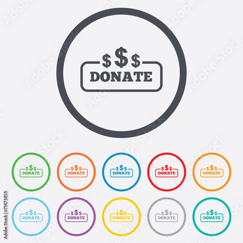 Donate sign icon. Dollar usd symbol.
