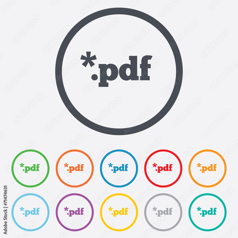 PDF file document icon. Download pdf button. PDF file document icon. Download pdf button.