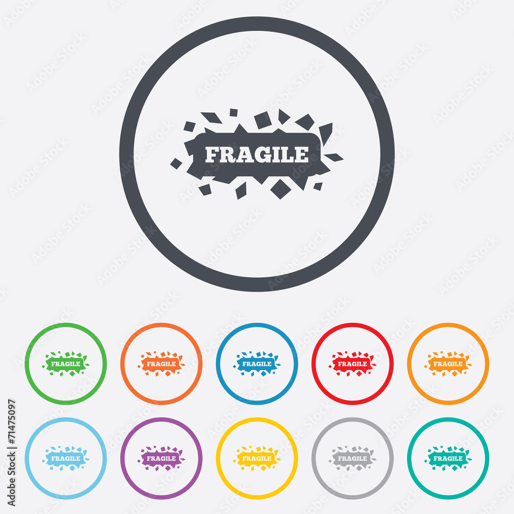 Obraz premium Fragile parcel icon. Package delivery symbol.