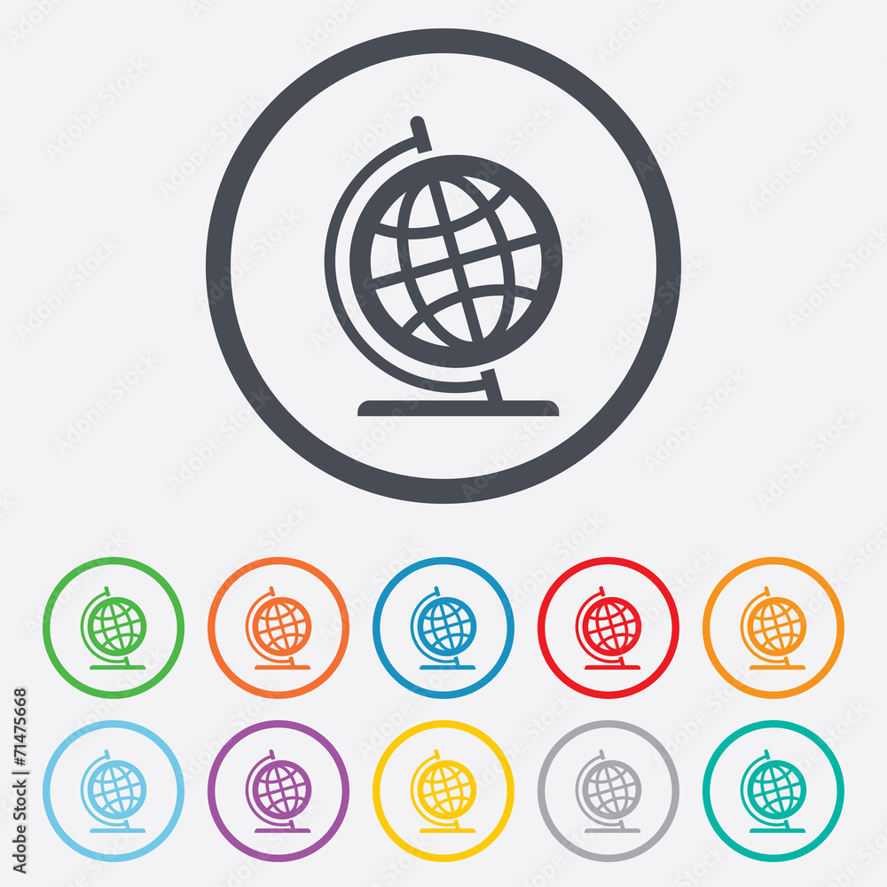 Globe sign icon. Geography symbol.
