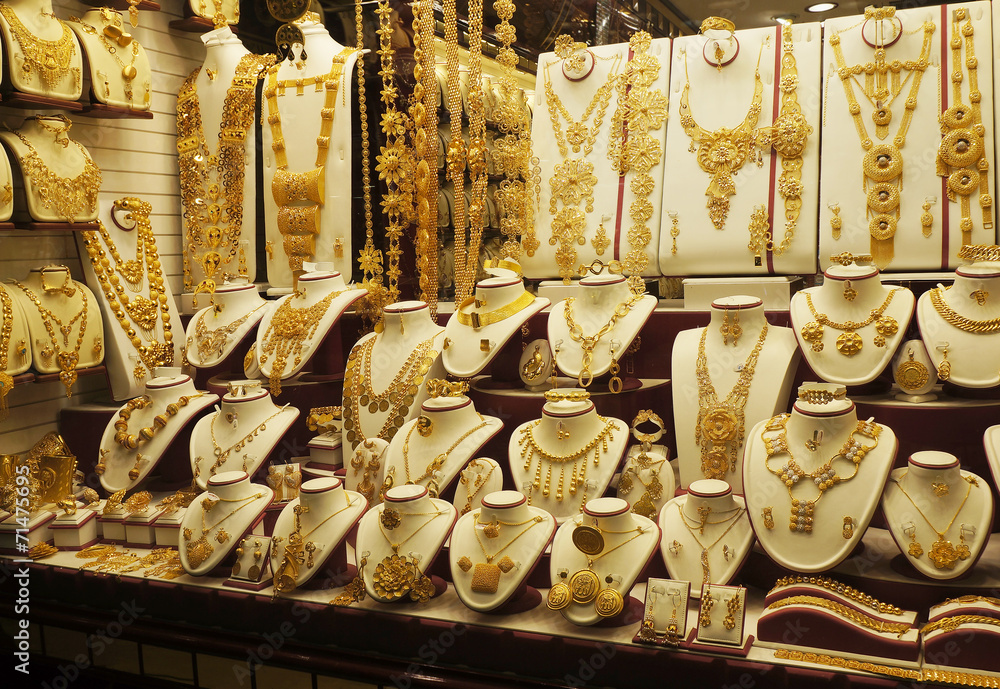 Gold market in Dubai, Deira Gold Souk Stock Photo | Adobe Stock