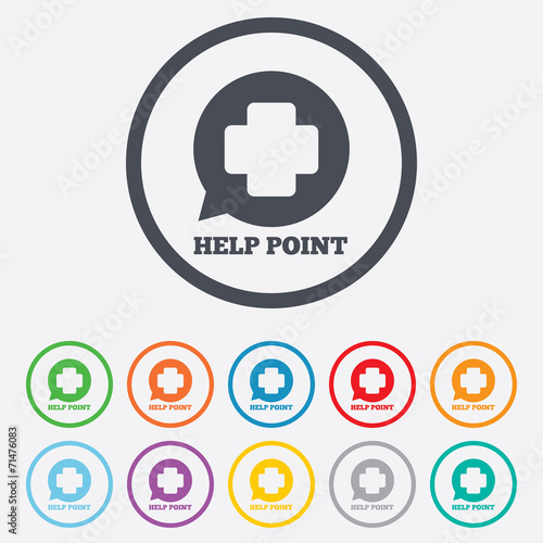 Help point sign icon. Medical cross symbol.