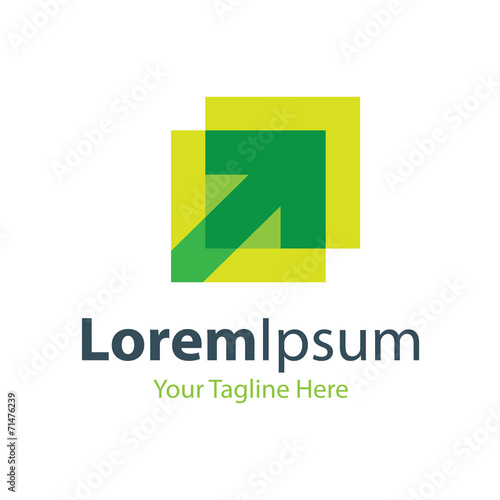 Green arrow overlap icon simple elements logo