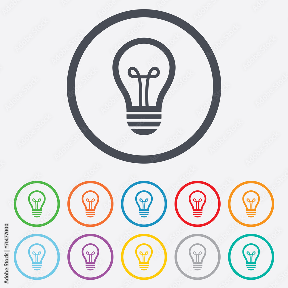 Light lamp sign icon. Idea symbol. Light lamp sign icon. Idea symbol.