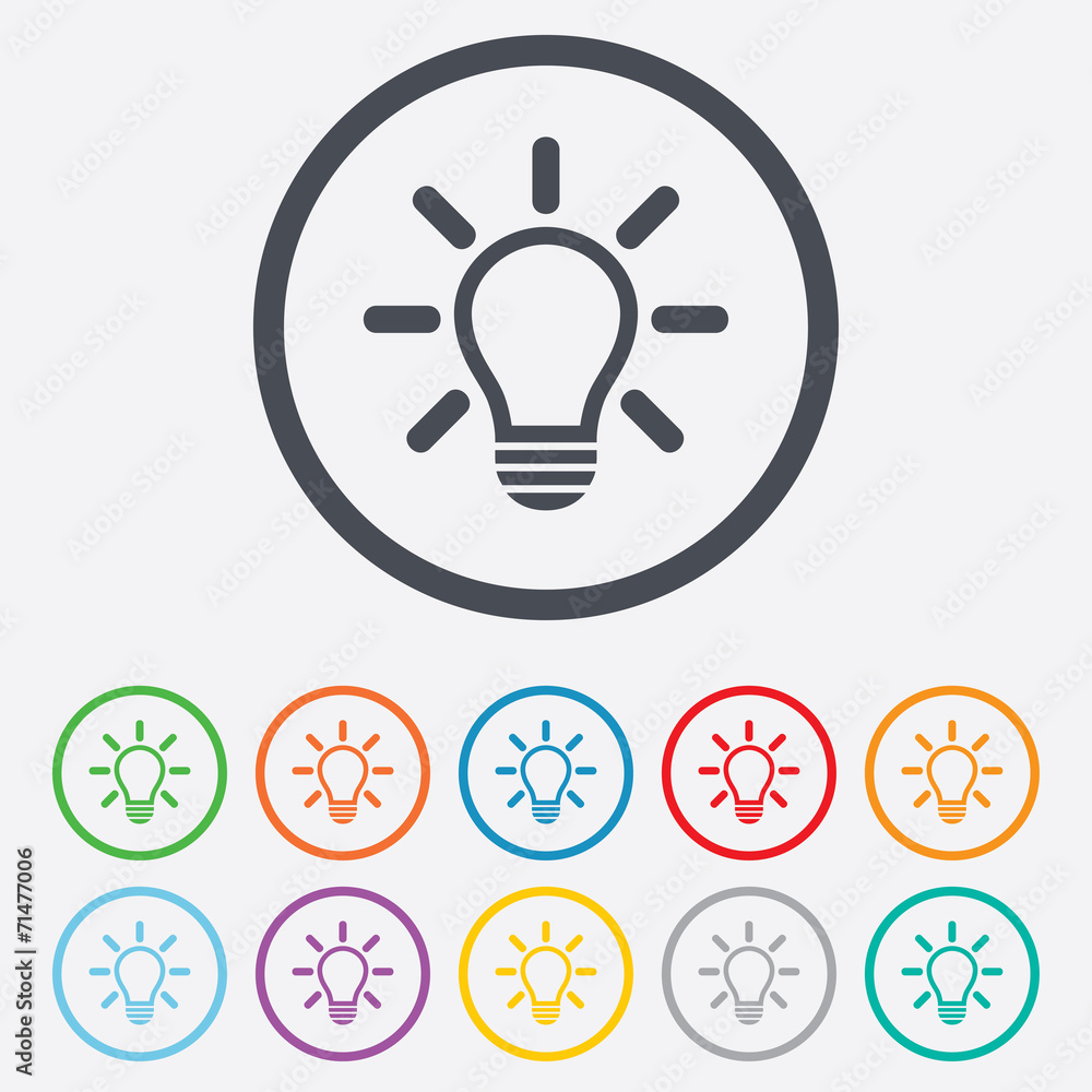 Light lamp sign icon. Idea symbol. Light lamp sign icon. Idea symbol.