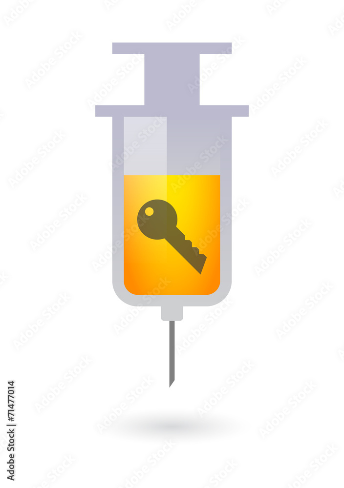Syringe with a key Syringe with a key
