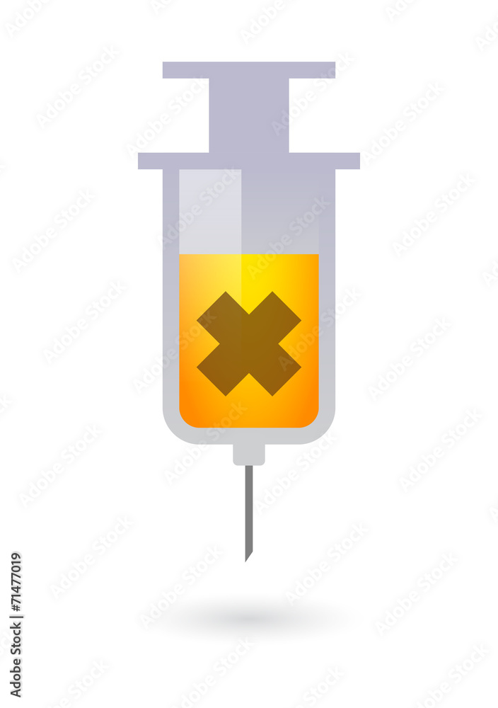 Obraz premium Syringe with an irritatign substance sign