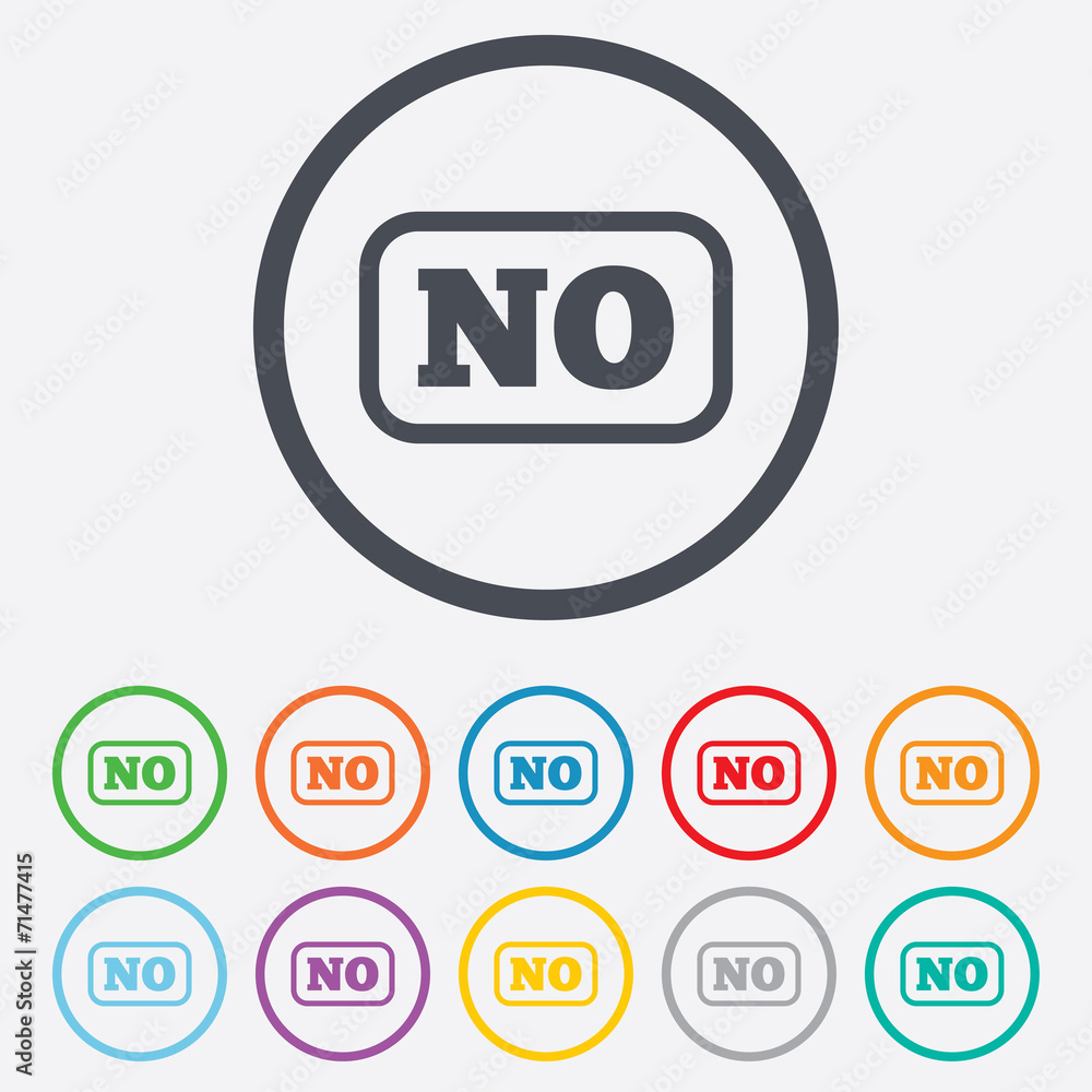 Norwegian language sign icon. NO translation Norwegian language sign icon. NO translation