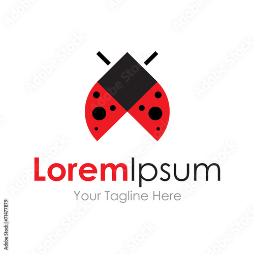 Beautiful red ladybug flight icon simple elements logo