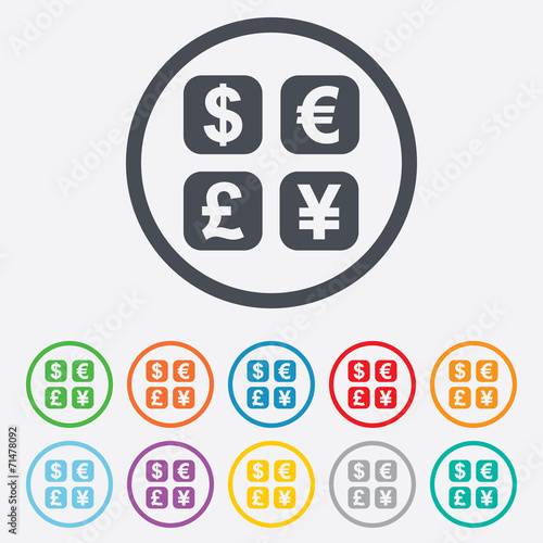 Currency exchange sign icon. Currency converter