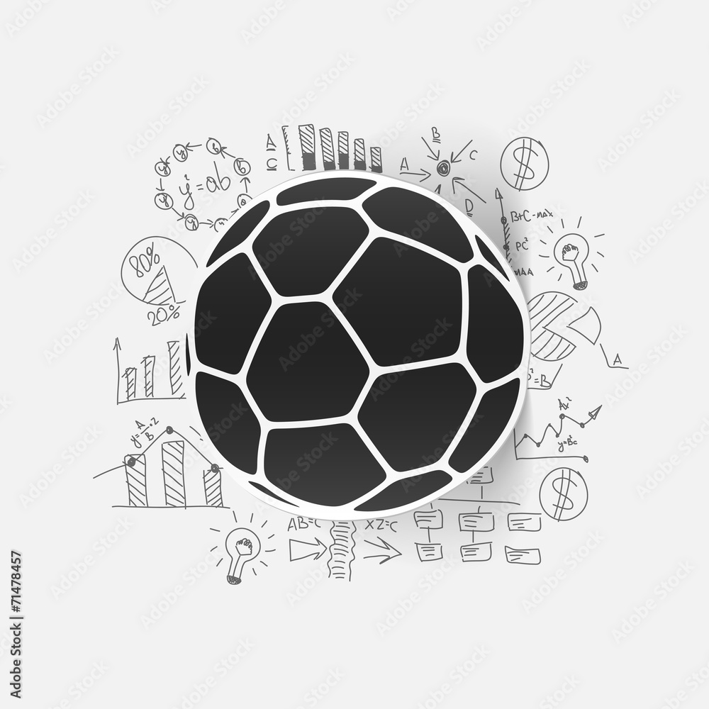 Fototapeta premium Drawing business formulas: ball